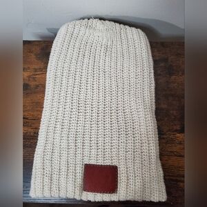 Love Your Melon Ivory Chunky Knit Beanie